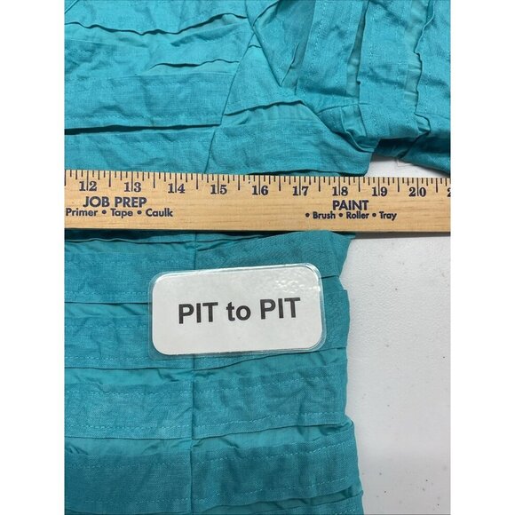 Lafayette 148 Linen Blend Turquoise Blazer Cardigan Size 14 topper jacket‎ - Picture 11 of 13